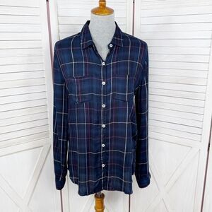 Harper Rayon Plaid Long Sleeve Button Up Shirt‎ Blue Pink
Medium